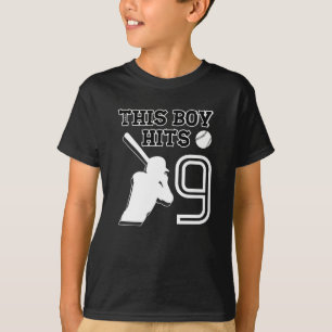 Camiseta Este menino bate 9 anos - beisebol 9h