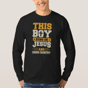 Camiseta Este Menino Corre Com Jesus E Cross Country Cristã
