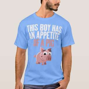 Camiseta Este menino tem um apetite de um porco Comida engr