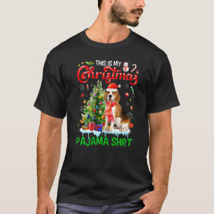 Camiseta Este Meu Natal Pajama Beagle Scarf Papais noeis Xm