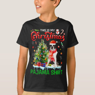 Camiseta Este Meu Natal Pajama Boston Terrier Papais noeis 