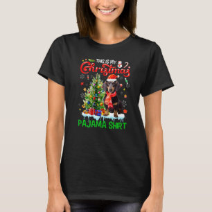 Camiseta Este Meu Natal Pajama Dachshund Scarf Papais noeis