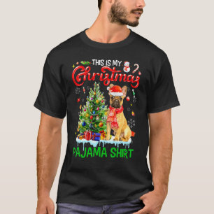 Camiseta Este Meu Natal Pajama O Buldogue Francês Scarf Sa