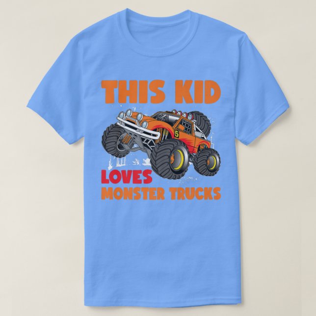 Camiseta Este Miúdo Adora Monstro Caminhões Boys E Rapariga (Frente do Design)