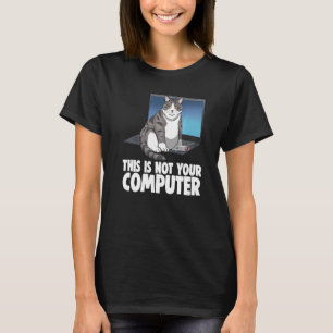Camiseta Este Não É O Teu Computador Gato Engraçado Kit De