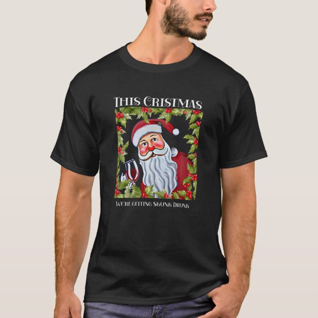 Camiseta Este Natal estamos a apanhar o Skunk Bebado Sul (Frente)