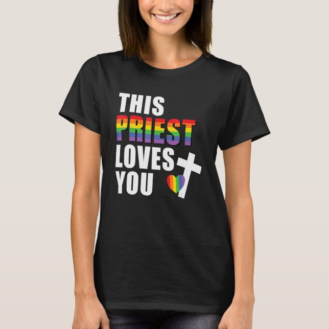 Camiseta Este Padre Te Ama LGBTQ Ally Líder Religioso (Frente)