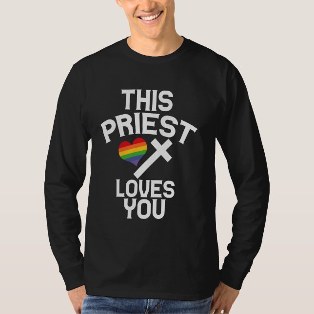 Camiseta Este Padre Te Ama LGBTQ Ally Líder Religioso (Frente)