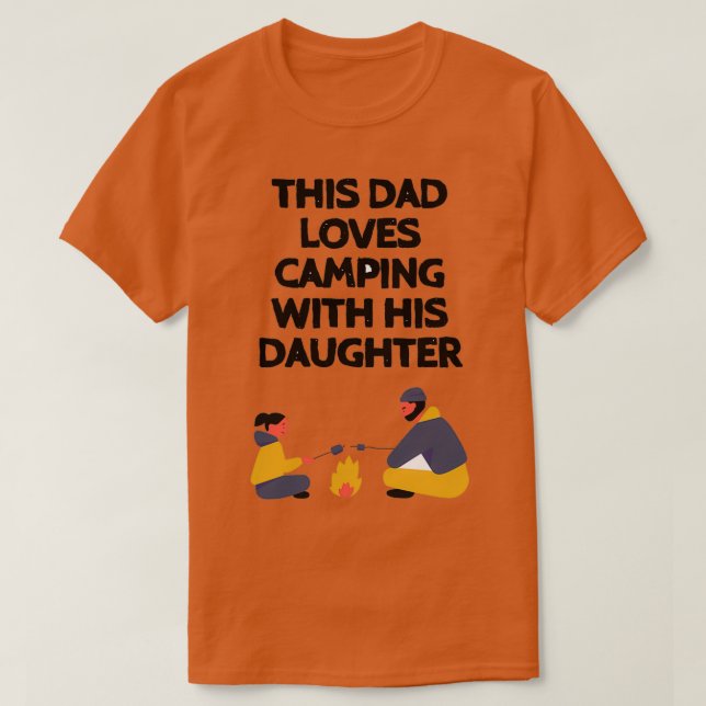 Camiseta Este pai adora acampar com sua filha Legal Sayi (Frente do Design)