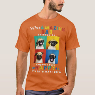 Camiseta Este Pai Incrível Pertence A Pugs Felizes Fa