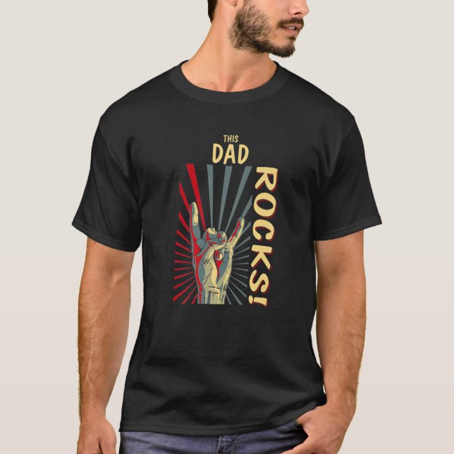 Camiseta Este Pai Rocha O Retro Concert 70S 80S Engraçado (Frente)