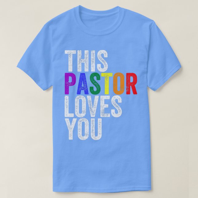 Camiseta Este Pastor Ama A Sua Parada Gay De Orgulho (Frente do Design)