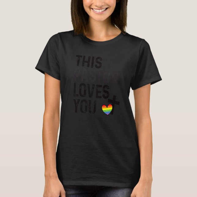 Camiseta Este Pastor Te Ama Lgbtq Ally Religioso Líder (Frente)