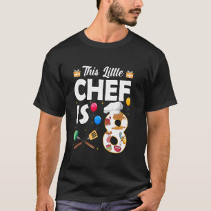 Camiseta Este Pequeno Chef Tem 8 Anos Cozinha De Aniversári