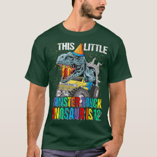 Camiseta Este Pequeno Dinossauro De Caminhão É 12 Birthda