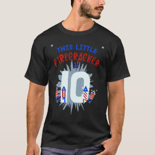 Camiseta Este Pequeno Firecracker É 10 Meninos 10º Aniversá