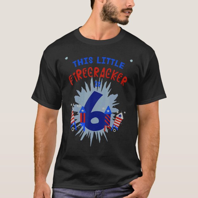 Camiseta Este Pequeno Firecracker É Um Birt 6 de 6 Garotas (Frente)