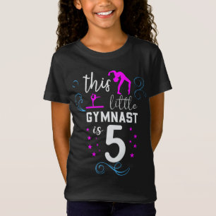 Camiseta Este Pequeno Gymnast É 5 Meninas Aniversário