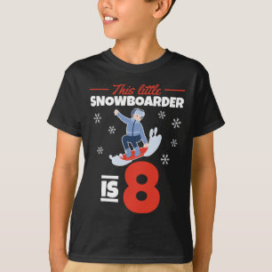 Camiseta Este Pequeno Snowboarder É 8 I 8 I 8 Aniversário S
