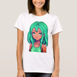 Camiseta Este personagem de arte em pixel, "Emerald Dreamer