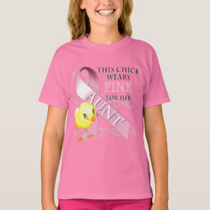 Camiseta Este pintinho veste o rosa para sua tia