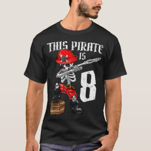 Camiseta Este Pirata Tem 8 Anos Pirata Dabbing 8º Aniversár