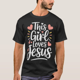 Camiseta Este Presente de Menina Ama Jesus para Adolescente