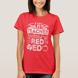 Camiseta Este Professor de Arte Veste Vermelho para Ed