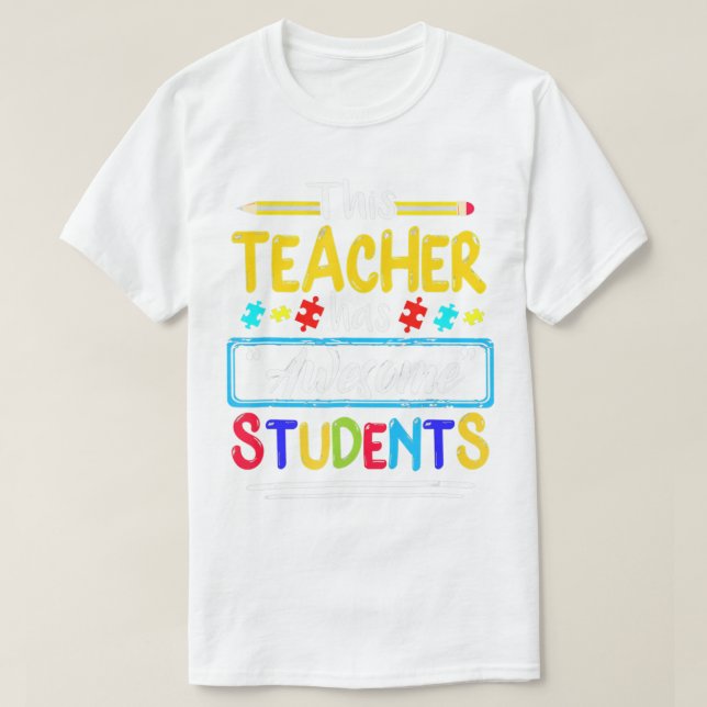 Camiseta Este Professor Tem Estudantes Incríveis Quebra-cab (Frente do Design)