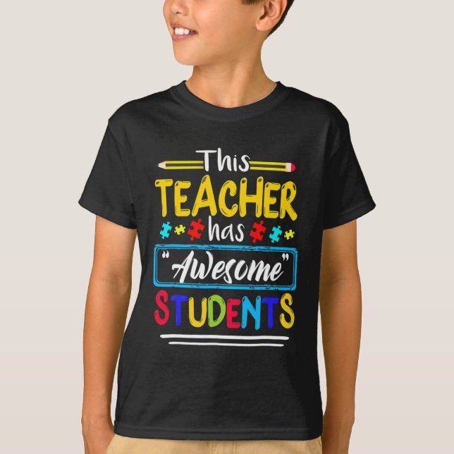 Camiseta Este Professor Tem Estudantes Incríveis Quebra-cab (Frente)