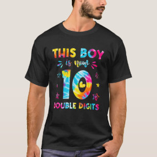 Camiseta Este Rapaz 10º Aniversário Tie Dye Duplo Dígitos 1