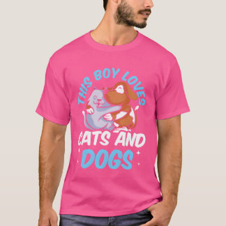 Camiseta Este Rapaz Adora Gatos E Cães Gatos Amigos Do Cach