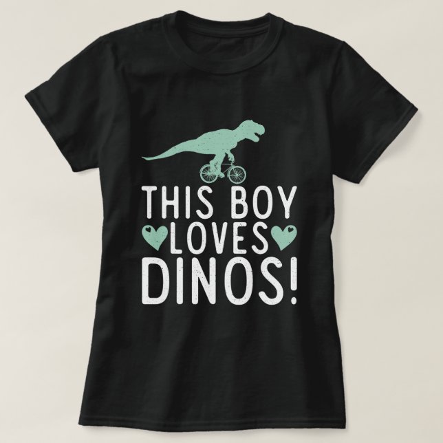 Camiseta Este Rapaz ama Dinos Fossils Dinsosaur (Frente do Design)