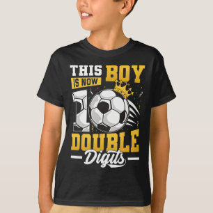 Camiseta Este Rapaz Dígitos Duplos De Futebol De 10 Anos
