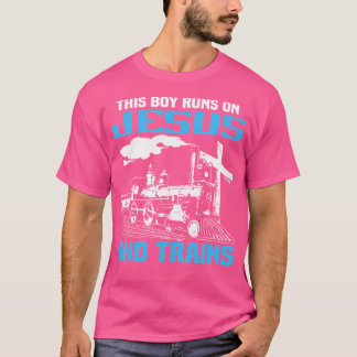 Camiseta Este Rapaz Funciona Com Jesus E Comboios Locomotiv