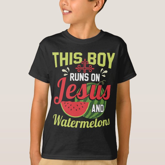 Camiseta Este Rapaz Funciona Com Jesus E Melancias (Frente)