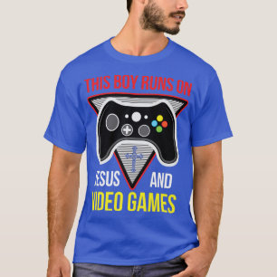 Camiseta Este Rapaz Funciona Com Jesus e Videos games Crist