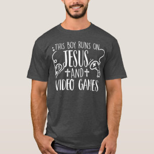 Camiseta Este Rapaz Funciona Com Jesus e Videos games Crist