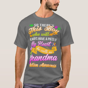 Camiseta Este Rapaz Meu Coração Ele Me Chama De Autismo Avó