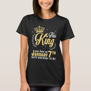 Camiseta Este Rei Foi Nascer Em Janeiro 7 Feliz Aniversário