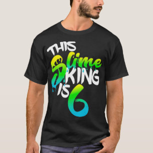 Camiseta Este Rei Slimoso É A Festa de aniversário De 6 Cam