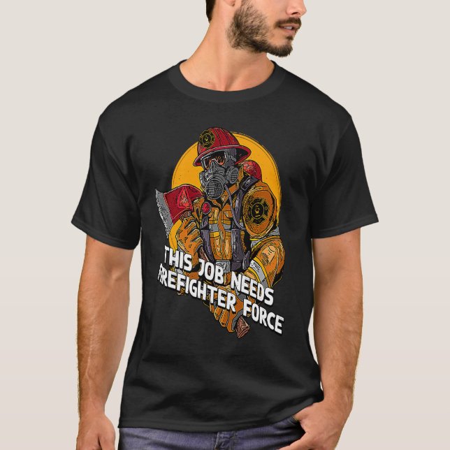 Camiseta Este Trabalho Precisa De Humor Bombeiro (Frente)