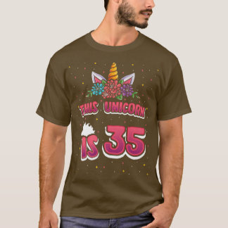 Camiseta Este Unicórnio tem 35, 35, 35 anos.
