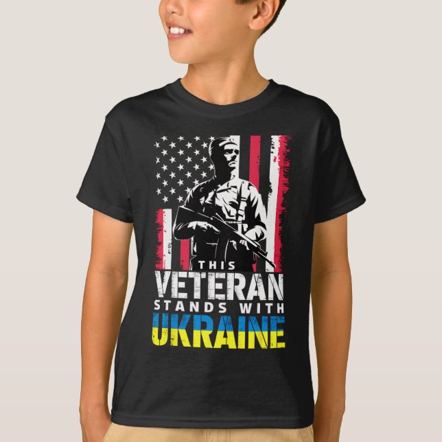 Camiseta Este Veterano Apoia a Ucrânia 9  (Frente)