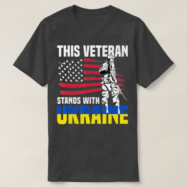 Camiseta Este Veterano Fica Com A Ucrânia (Frente do Design)