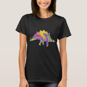 Camiseta Estegossauro Colorido Arte de Dinossauro Jurássico