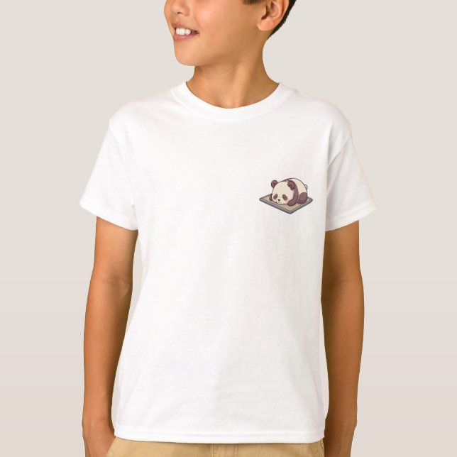 Camiseta Esteira Tecida Panda Dorminhoco Crianças (Frente)