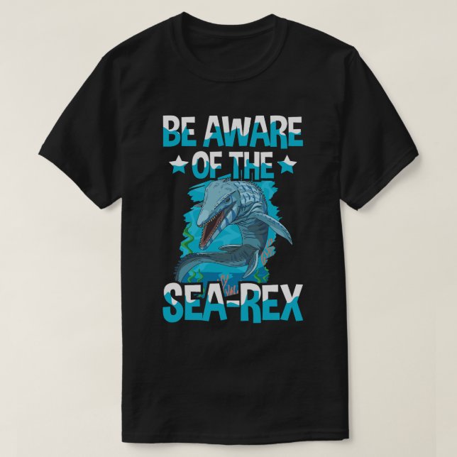 Camiseta Esteja ciente da Citação SeaRex para um Menino Mos (Frente do Design)