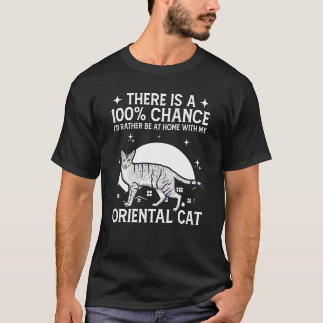 Camiseta Esteja Em Casa Com Meu Gato Oriental (Frente)