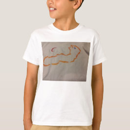 Camiseta Estêncil acrílico alaranjado brilhante através da